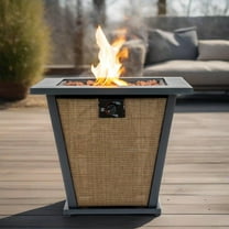 Dranite 28 Inch Propane Fire Pit Outdoor Table 50000 BTU Gas Fire Pit with Lid and Rocks, 2-in-1 Fire Table