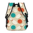 thumbnail image 4 of Rateoe Vintage Bowling Pattern Casual Backpack for School, Work, Travel – Adjustable Straps, Multiple Compartments – Ergonomic Design, Fits Laptops and Tablets, 4 of 5