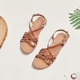 thumbnail image 4 of Ataiwee Women's Flat Slide Sandals - Fashion Adjustable Cross Strappy Braided Flat Summer Shoes., 4 of 6