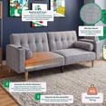 thumbnail image 2 of Sofá Cama Makora Merlak Gris Claro Velvet 3 Posiciones con Soft Foam Reclinable, 2 of 10