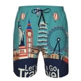 thumbnail image 4 of Kdxio Let's go Travel Pattern Mens Casual Shorts - Drawstring Summer Beach Sports Shorts for Men, 4 of 9