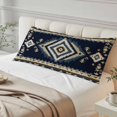thumbnail image 4 of Navy Blue Brown Boho Long Body Pillow Covers, Retro Geometric Southwestern Soft Throw Pillow Cases with Invisible Zipper, Decorative Pillowcase Pillows Protectors for Sofa Bed Couch 20"x60", 4 of 9