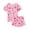 Pink Donut, variant on Arshiner Girls Pajama Set Short Sleeve Lounge Set Soft Shirring Summer Sleepwear Pj Sets