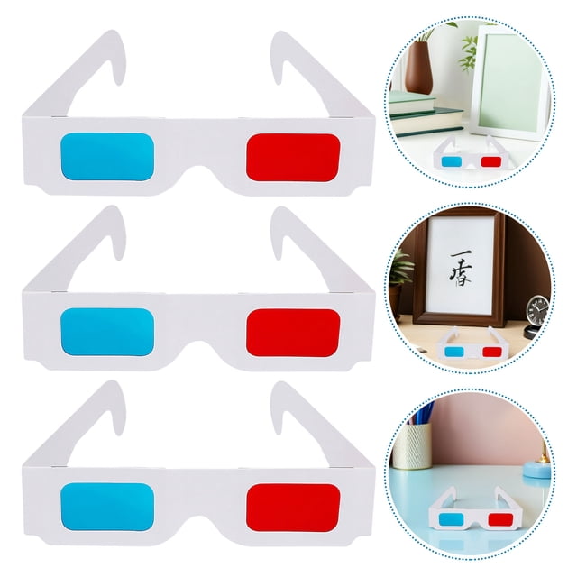 IDEANATEGRATE 150Ud Gafas 3D Cartón Con Lentes Rojo Para Visualización De Películas Y