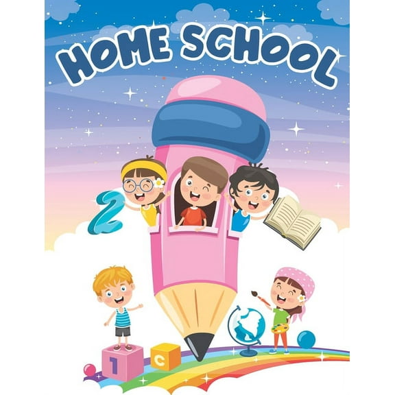 Home School Activity Book: large workbook for kids ages 3-6, early smart learning for toddlers, coloring, writing, traci, (Paperback)