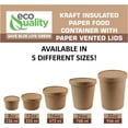 thumbnail image 3 of [50 Pack] 8 oz Disposable Kraft Paper Soup Containers with Vented Lids - Half Pint Ice Cream Containers, Frozen Yogurt Cups, Restaurant, Microwavable, Take Out, Food Storage, Recyclable, 3 of 8
