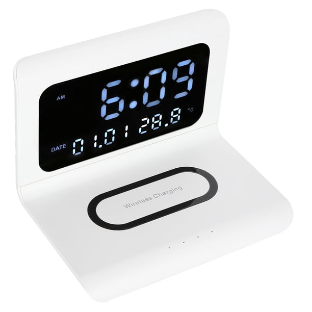 Reloj Teléfono Cargador Inalámbrico Reloj Despertador Digital Reloj Despertador Calendario Electrónico Multifunción