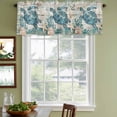 thumbnail image 3 of Teal Sea Turtle Coastal Curtain Valances for Windows, Kitchen Valance Window Treatments Panel 2 Pack, Summer Beach Nautical Starfish Retro Rod Pocket Short Curtains for Bathroom Bedroom 60 x 18 Inch, 3 of 8