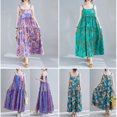 thumbnail image 2 of Vestido suelto vintage para mujer Sin mangas Estampado floral / a rayas Talla grande Boho Holid Abanopi Vestido de mujer, 2 of 7