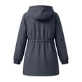 thumbnail image 6 of Rain Jacket Women Waterproof with Hood Belted Zip Up Long Raincoat Windbreaker Hiking Fall Jacket Pocket,Gray L, 6 of 8