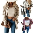 thumbnail image 2 of Kiapeise Womens Shirt Flannel Casual Long Sleeve Fall Blouse Tops with Check Pattern Pockets, 2 of 6