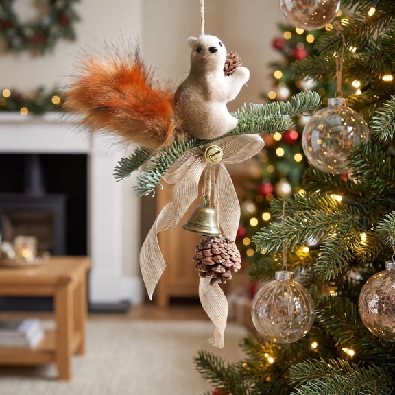 Foam Hanging Ornament with Jingle Bell Door Decor, Figure Christmas Tree Decoration Themed Hanging for Door, Wall, Window, Tree and Holiday Party Decor, B