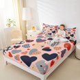 thumbnail image 4 of Feelyou Buffalo Love Heart Full Size Sheets, Dreamy Cartoon Bed Sheets, Modern Fashion Stripes Sheet Sets, Microfiber Bedroom Decor, 4pcs, 4 of 7