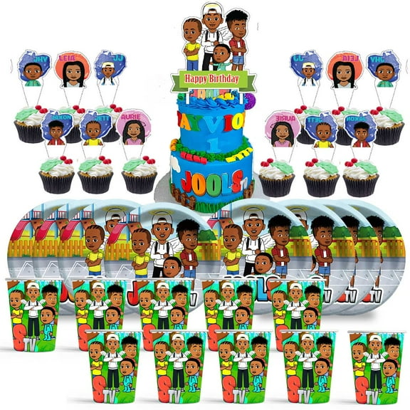 Jools TV Birthday Cups Party Supplies Plates Decorations Cake Topper Decor