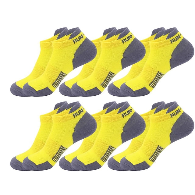 6 pares de calcetines deportivos, calcetines para correr, calcetines de algodón para hombre, calcetines de Fitness transpirables de malla poco profunda para las cuatro estaciones