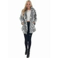 thumbnail image 4 of Women'S Faux Fur Jackets Autumn Winter Leopard Lapel Long Sleeves Coats Loose Fur Coat with Pockets White XL, 4 of 8