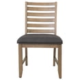 thumbnail image 2 of Saunders Slat Back Dining Side Chair Gray Padded Seat Brown Acacia Wood/Set of 2, 2 of 4