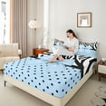 thumbnail image 4 of Castle Fairy Dreamy Ribbon Bow-Tie Bed Sheets,Zebra Print King Sheets, 4 of 7