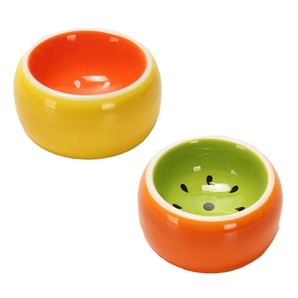 2pcs Hamster Food Bowl Ceramic Food Dish and Water Bowl for Bunny