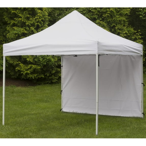 Displays2go Wall Kits for Expo Tents, One Nylon Panel, Hook & Loop Strap Design with Zippers – White (EC33PANELWT)