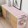 thumbnail image 4 of Valentine's Day Table Runner - 120 Inch Long, Kitchen Dining Table Runner Dresser Scarves, Pink Roses Flowers Stripes Country Farmhouse Decor for Coffee Tables Wedding Party Banquet, 4 of 8