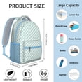 thumbnail image 5 of Green Checkered Backpack for School,Cute School Bag,Schoolbag with Adjustable Shoulder Straps & Padded Back,15.3"x11"x6.7", 5 of 5