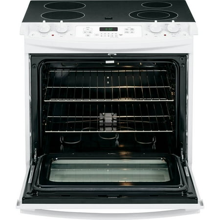 GE - 4.4 Cu. Ft. Self-Cleaning Drop-In Electric Range - White