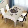 thumbnail image 4 of Yayeee Tablecloths 54" x 54" Rectangle Wrinkle Resistant Party Table Cover, Beige Astronaut Planet, 4 of 8