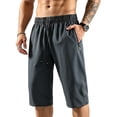 thumbnail image 2 of Dresfit Long Shorts for Men Baggy Drawstring Shorts 2026 Summer Below the Knee Yoga Capris Loose Cooling Elastic Waist with Zipper Pockets 3XL, 2 of 5