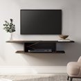 thumbnail image 2 of Floating Wall Mounted TV Media Console Shelf, Wood Entertainment Center Component Cabinet with Storage Under TV, Silver Dapple, 2 of 8