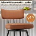 thumbnail image 5 of Solfway 26" Swivel Barstools Set of 2, PU Leather Counter Height Bar Stools, Bar Chairs with Metal Footrest for Kitchen Island, Brown, 5 of 5