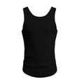 thumbnail image 4 of Men's Summer Ribbed Tank Top Scoop Neck Workout Gym Muscle Tank T-Shirt Sleeveless Undershirt Big and Tall Size L-4XL Black, 4 of 7