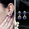 thumbnail image 3 of Rosec Jewels Certified Lab Grown Blue Sapphire Drop Earrings for Women - Teardrop Earrings - AAAA Quality - with Jewelry Box, 925 Sterling Silver, 3 of 8