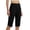 CAO142-Black, variant on Lumtrix Women'S Capris High Waisted Athletic Bermuda Long Shorts Below Knee Length With Pockets Stretch Casual Summer Walking Brown S