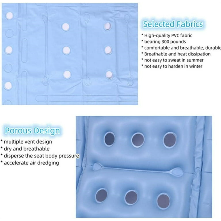 NOGIS Air Inflatable Seat Cushion Blue Makes Any Seat Comfortable, Unique  Adjustable Firmness & Easy Inflation for Travel, Pressure Point Pain Relief