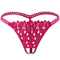thumbnail image 2 of VONCOS Womens No Show Lace Thongs 3 Pack, Soft Stretch Seamless Underwear Low Rise Panties for Everyday Comfort, Black Pink Red Assorted,Size Free Size, 2 of 2