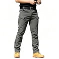 thumbnail image 2 of Men 6 Pocket Stretch Cargo Pants Regular Fit Soft Light Outdoor Hiking Trousers S-XXL（1 piece）, 2 of 10