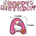 thumbnail image 3 of Decoraciones para fiestas de cumpleaños de niñas de Hello Kitty, vasos de papel, platos, banderas, recuerdos para niños, vajilla desechable para baby shower, globos, suministros, 3 of 5