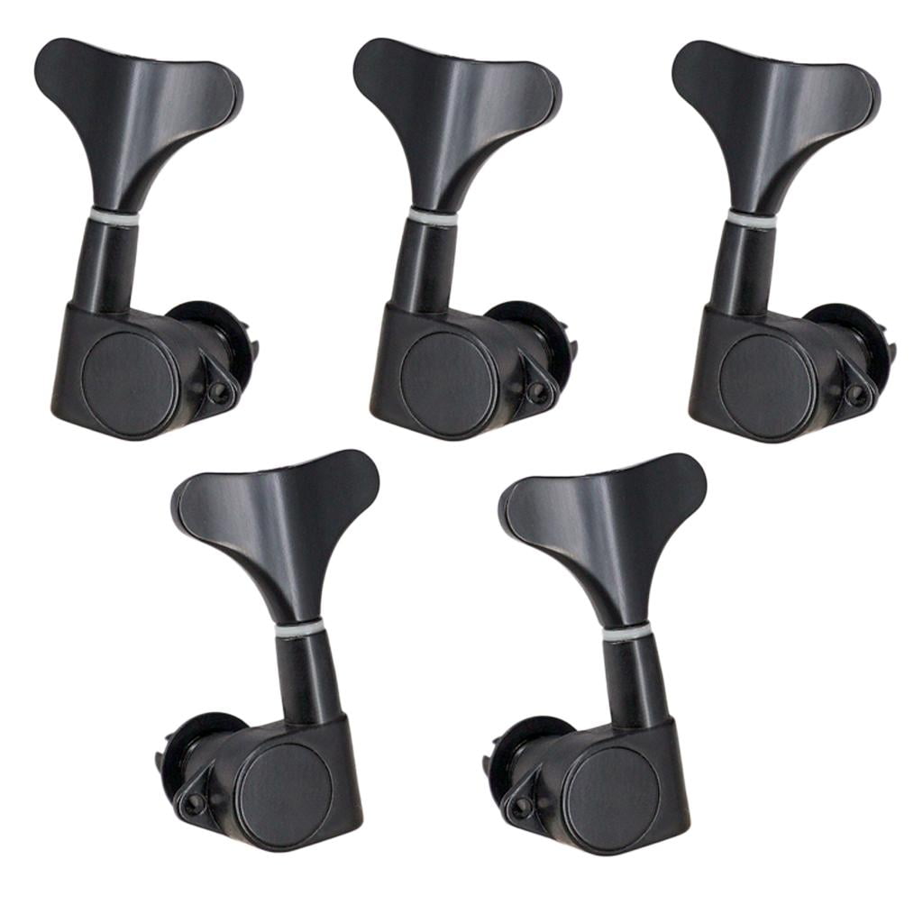 Sealed String Tuning Pegs Keys Machines Heads Electric Guitar Parts Replacement Compatible for 4/5/6 Strings - Black 2L3R