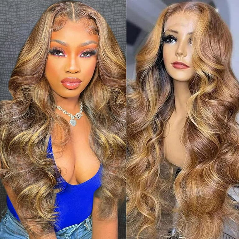 Highlight Ombre Body Wave Lace Front Wig Human Hair 13x4 HD