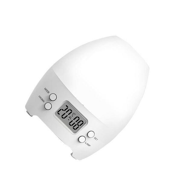 Injueey Difusor aromático multifunción para aromaterapia, humidificador de aire, lámpara de noche, reloj despertador Digital para el hogar y la Iluminación y accesorios Injueey HA018002-00