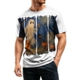thumbnail image 5 of Halloween Shirts for Men Short Sleeve Round Neck Pumpkin Bat Print Pullovers Causal Loose Funny T Shirts, 3XL, 5 of 7