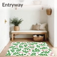 thumbnail image 3 of ODIKA 8'x10' Machine Washable Non-Slip Area Rug, Festive Starburst Holly Branch Tree Skirt with Seasonal Charm High Traffic Rug with Pad, Green, 734093, 3 of 8