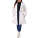 thumbnail image 2 of Abrigo de mujer de talla grande Agnes Orinda, corte A, con solapa muesca, doble botonadura, largo, tipo peacoat, con bolsillos, 4X color blanco crema, 2 of 6