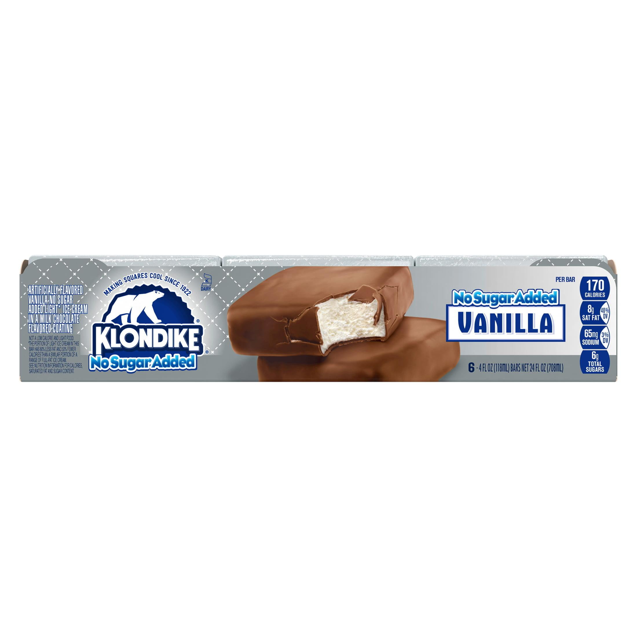 Klondike No Sugar Added Vanilla Ice Cream Sandwiches Frozen Desserts, 6 Count