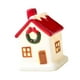 thumbnail image 5 of Mini casa navideña de cerámica, adorno navideño, decoración, regalo decorativo con luz Arco de borde rojo, 5 of 9