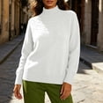 thumbnail image 5 of Diufon Turtleneck Sweaters for Women Fall Winter Long Sleeve Mock Neck Knitted Pullover Thicken Warm Sweater, 5 of 8
