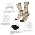 thumbnail image 3 of Yiaed Floral With Birds And Fantasy Flowers Print Great elasticity Crew Socks Sports socks for Men and Women, 3 of 5
