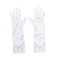 thumbnail image 5 of WHAMVOX 1 Pair Flower Girl Gloves Long Satin Bowknot Dress Gloves for Wedding Evening Party (White), 5 of 8