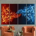 thumbnail image 3 of Element War Canvas Art, Red Vs Blue Wall Decor, Ice Heat Art, Abstract Wall Decor, Fire Vs Water War Wall Decor, Modern Poster, Canvas Wall Decor - Rolled Canvas, 3 of 6